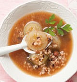 小玉ねぎと雑穀のリゾット風スープ